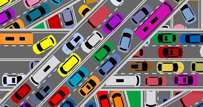 flusso di traffico bloccato