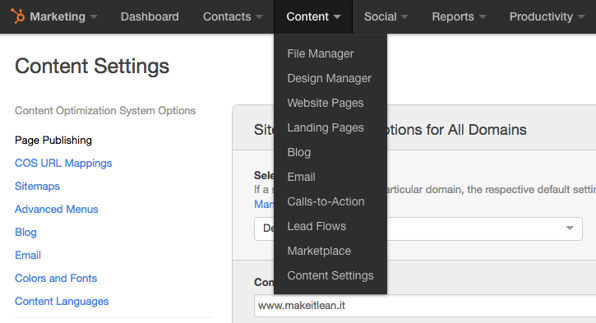 Content setting